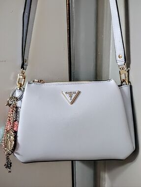GUESS USA Iwona Triple Top Zip Crossbody Bag + Charms